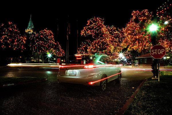 "Christmas Lights and Light Trails" Prints and Products
