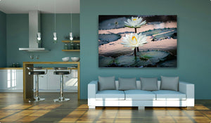 Water Lilies Oil Painting - Art Print