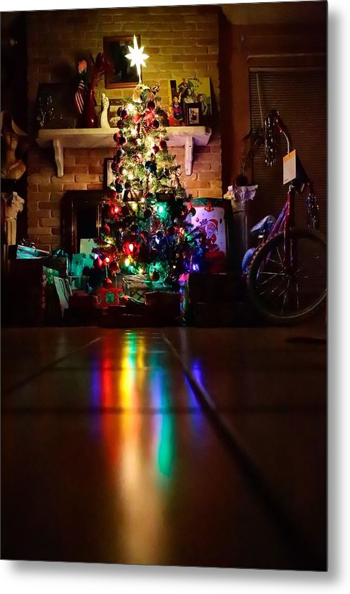 Christmas Tree on Christmas Eve - Metal Print