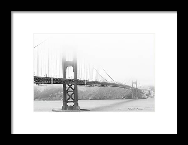 Foggy Day at the Golden Gate Bridge in Black and White - Framed Print