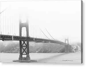 Foggy Day at the Golden Gate Bridge in Black and White - Acrylic Print
