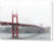 Día de niebla en el puente Golden Gate Rojo con blanco y negro - Lienzo