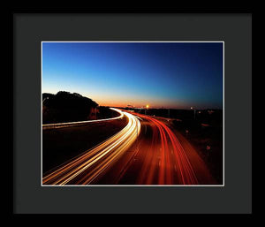 Freeway light trails - Framed Print
