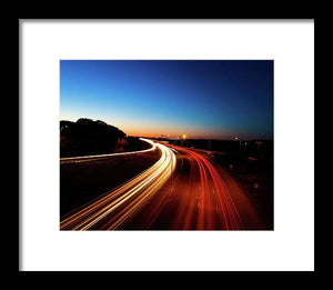 Freeway light trails - Framed Print
