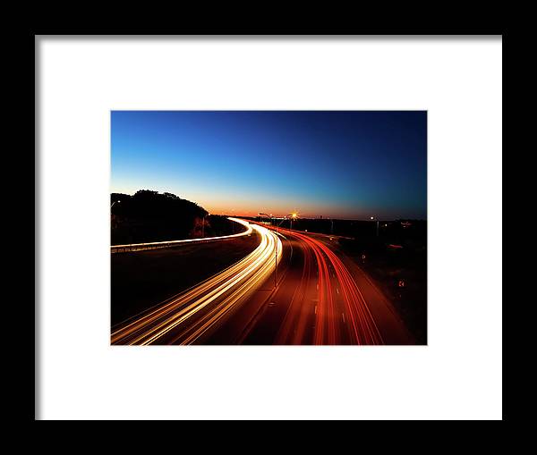 Freeway light trails - Framed Print