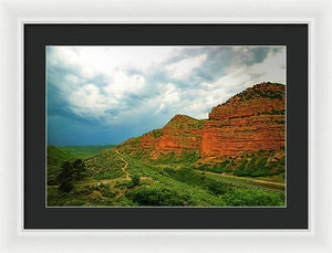 Impending thundestorms in Wyoming - Framed Print