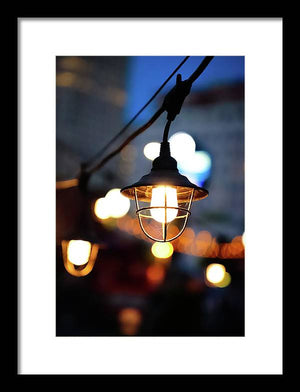 Lights by the sea - Framed Print