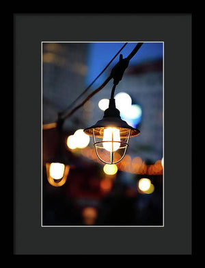 Lights by the sea - Framed Print