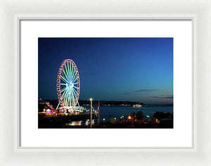 Seattle by the Sea Ferris Wheel  - Framed Print