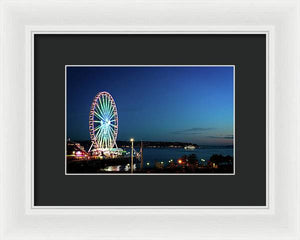 Seattle by the Sea Ferris Wheel  - Framed Print