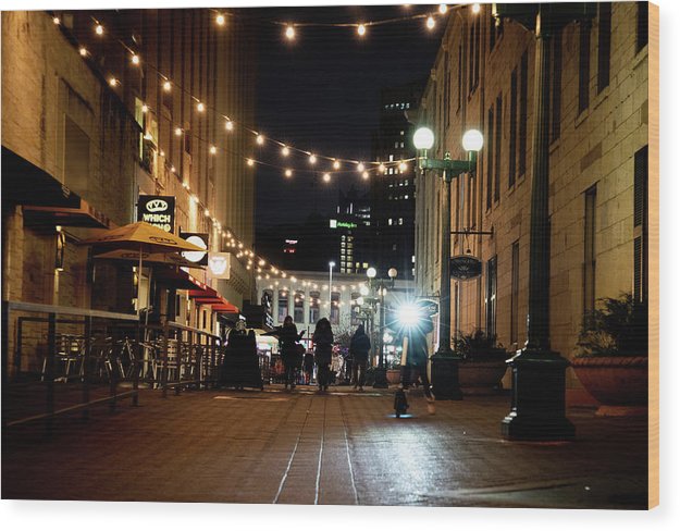 Street Lights in the Alley - Wood Print