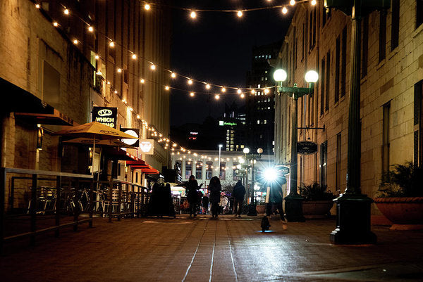 Luces de la calle en el callejón - Lámina artística